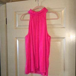 Pink sleeveless blouse